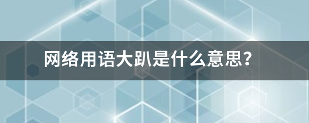 网络用语大趴是什么意思？