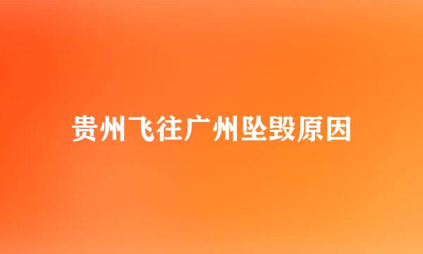 贵州飞往广州坠毁原因