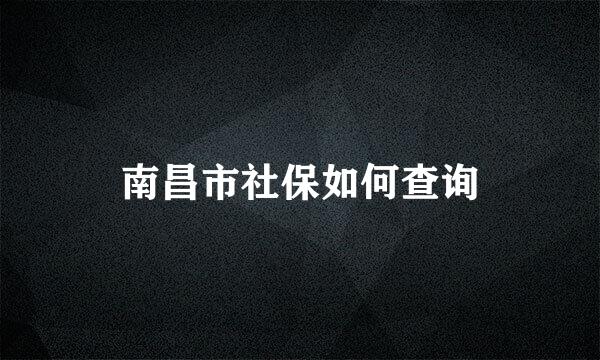 南昌市社保如何查询