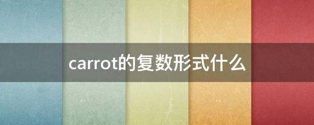 carrot的复数形式什么