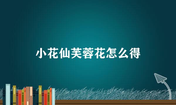 小花仙芙蓉花怎么得