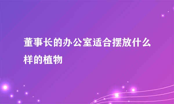 董事长的办公室适合摆放什么样的植物