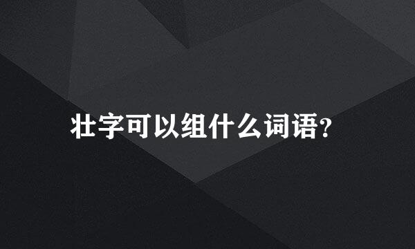 壮字可以组什么词语？