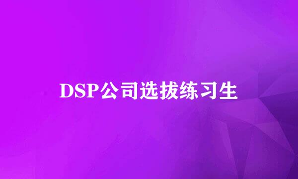 DSP公司选拔练习生