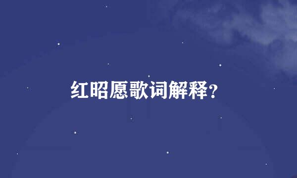红昭愿歌词解释？