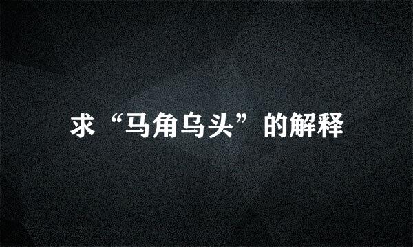 求“马角乌头”的解释