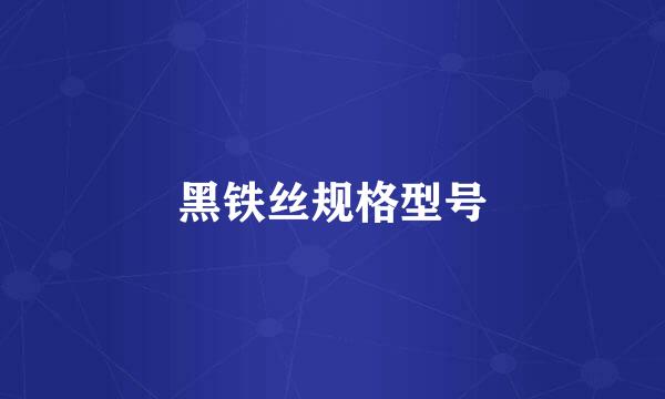 黑铁丝规格型号