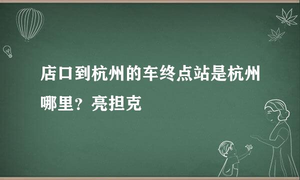 店口到杭州的车终点站是杭州哪里？亮担克