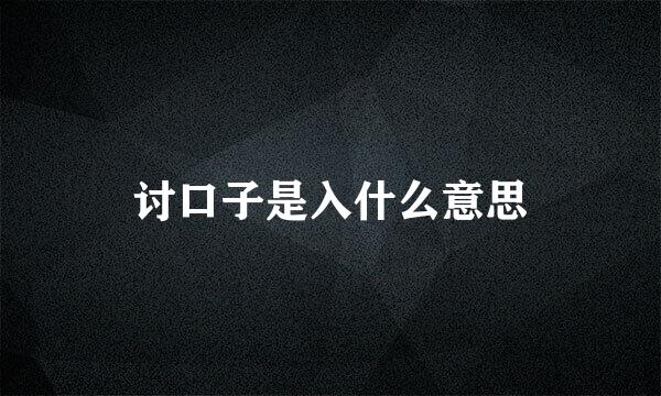 讨口子是入什么意思
