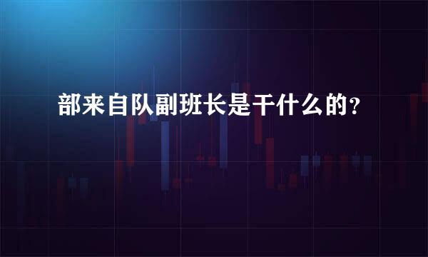 部来自队副班长是干什么的？