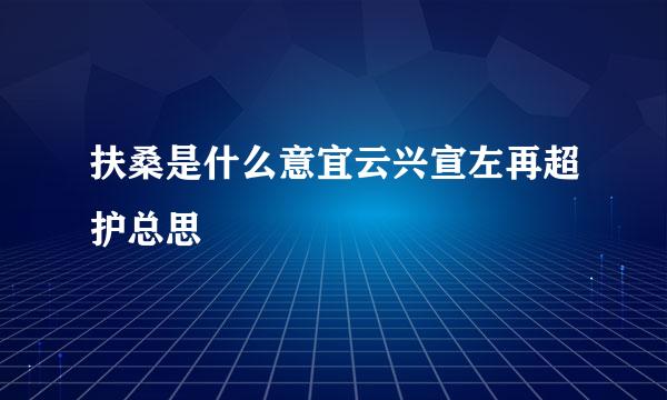 扶桑是什么意宜云兴宣左再超护总思