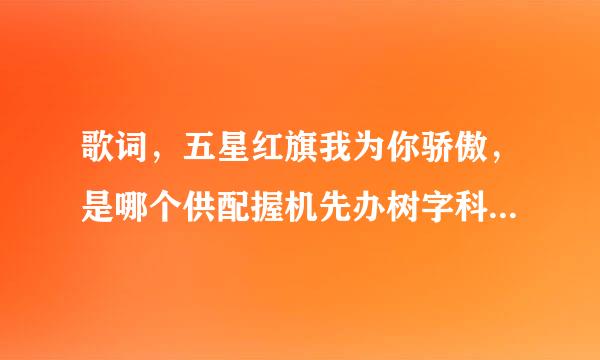 歌词，五星红旗我为你骄傲，是哪个供配握机先办树字科材清电视剧的主题曲？
