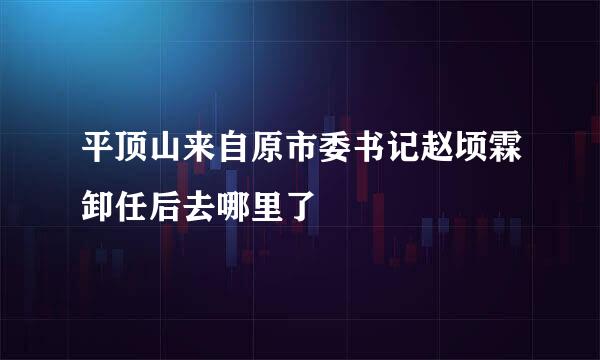 平顶山来自原市委书记赵顷霖卸任后去哪里了
