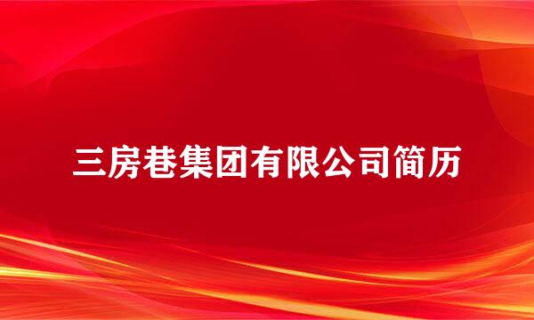 三房巷集团有限公司简历