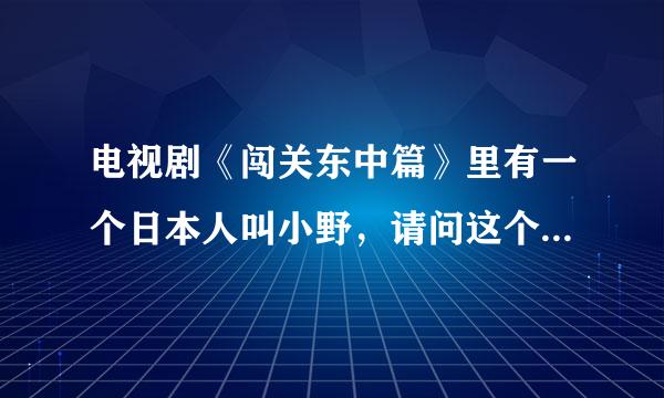 电视剧《闯关东中篇》里有一个日本人叫小野，请问这个演员的名字是什么