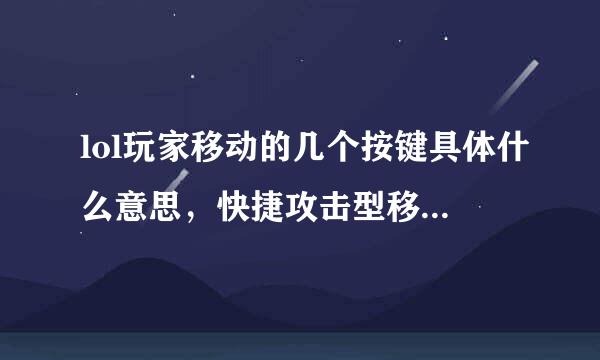 lol玩家移动的几个按键具体什么意思，快捷攻击型移动，快捷指定攻击，攻击型移动，原地待命，停止？