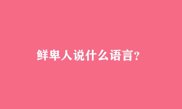 鲜卑人说什么语言？