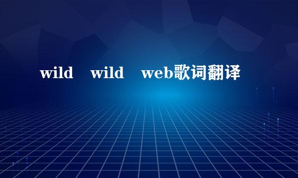 wild wild web歌词翻译