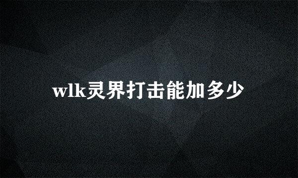 wlk灵界打击能加多少
