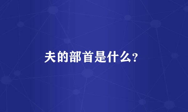 夫的部首是什么？