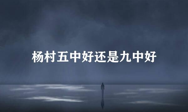 杨村五中好还是九中好
