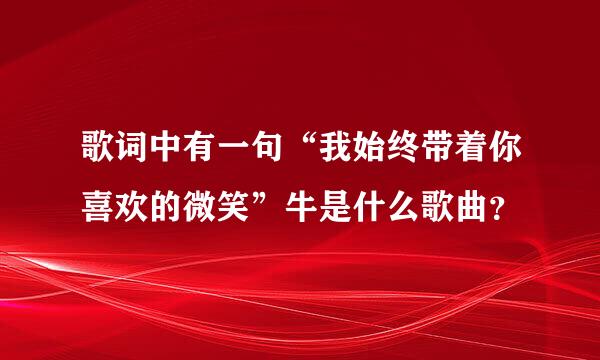 歌词中有一句“我始终带着你喜欢的微笑”牛是什么歌曲？