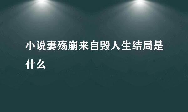 小说妻殇崩来自毁人生结局是什么