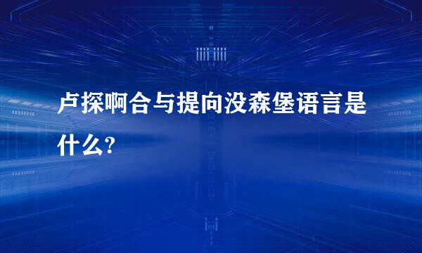卢探啊合与提向没森堡语言是什么?