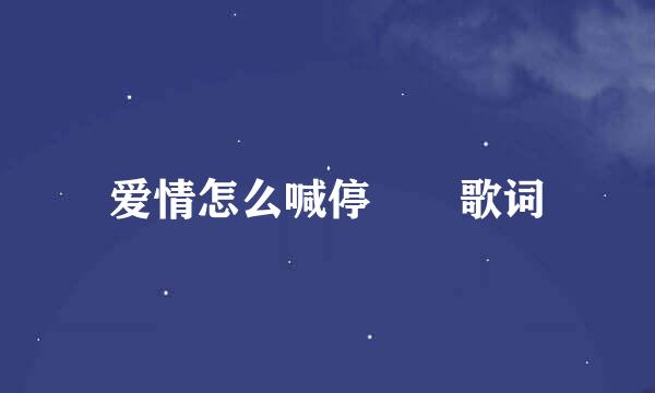 爱情怎么喊停  歌词