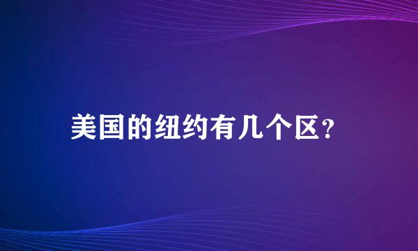 美国的纽约有几个区？