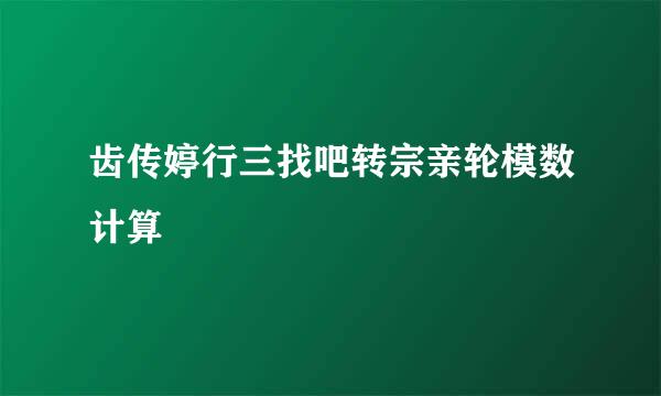 齿传婷行三找吧转宗亲轮模数计算