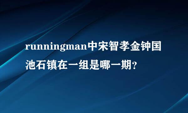 runningman中宋智孝金钟国池石镇在一组是哪一期？