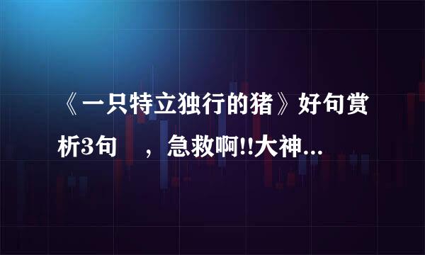 《一只特立独行的猪》好句赏析3句 ，急救啊!!大神们出手帮帮忙，不要再隐居山林了。真的急用啊!0.0