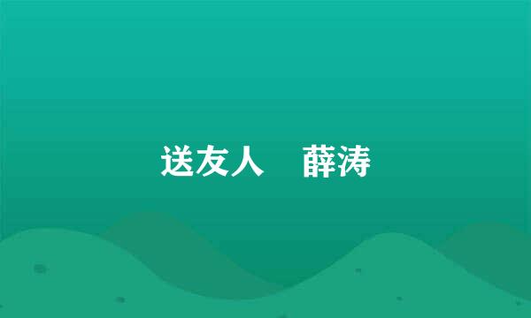 送友人 薛涛