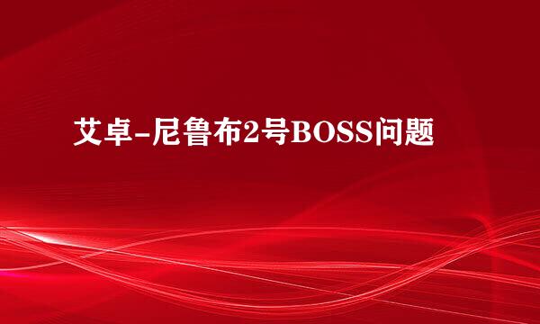 艾卓-尼鲁布2号BOSS问题