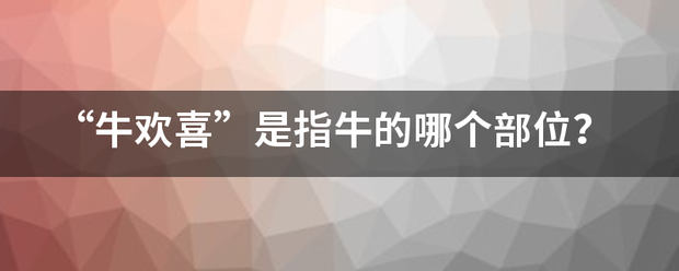 “牛欢喜”是指牛的哪个部位？