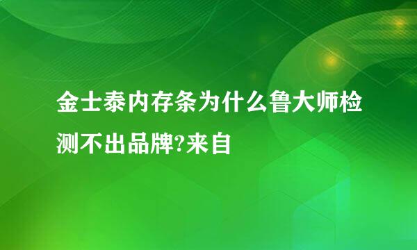 金士泰内存条为什么鲁大师检测不出品牌?来自
