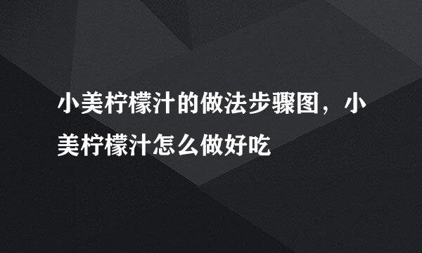 小美柠檬汁的做法步骤图，小美柠檬汁怎么做好吃