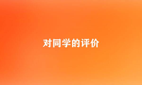 对同学的评价
