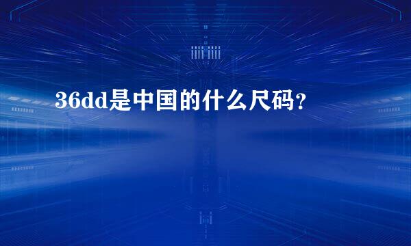 36dd是中国的什么尺码？