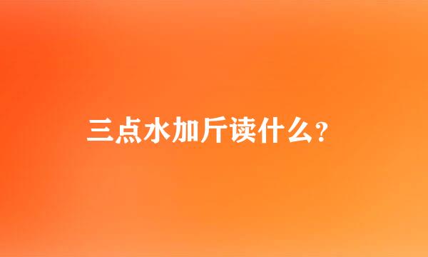 三点水加斤读什么？