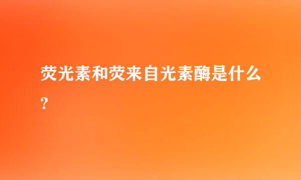 荧光素和荧来自光素酶是什么?