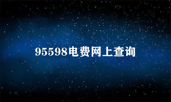 95598电费网上查询