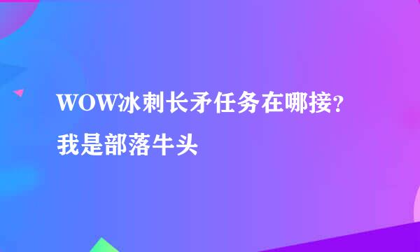 WOW冰刺长矛任务在哪接？我是部落牛头