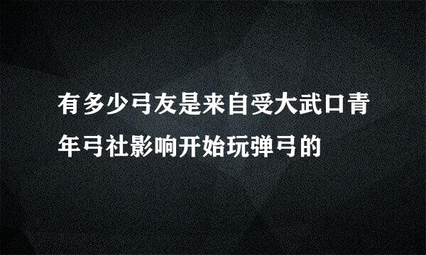 有多少弓友是来自受大武口青年弓社影响开始玩弹弓的