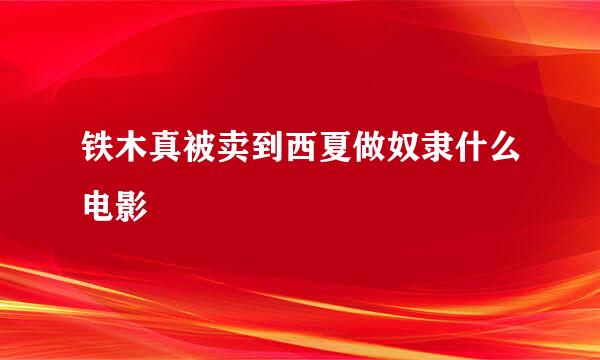 铁木真被卖到西夏做奴隶什么电影