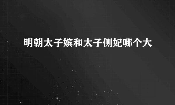 明朝太子嫔和太子侧妃哪个大