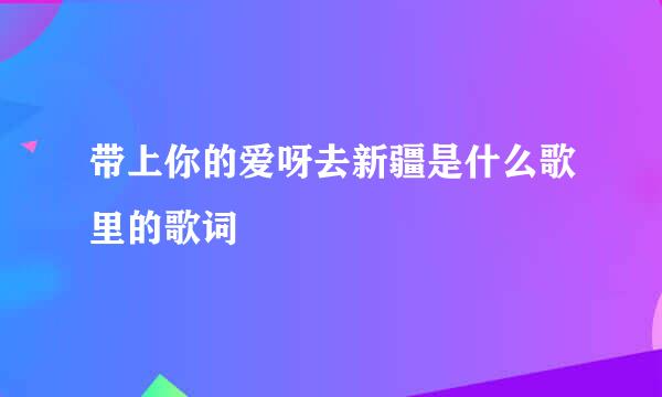 带上你的爱呀去新疆是什么歌里的歌词