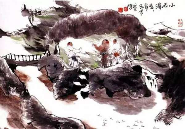 “潭西南而望，斗折蛇行，明灭可见来自”的翻译是什么？