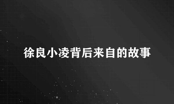 徐良小凌背后来自的故事